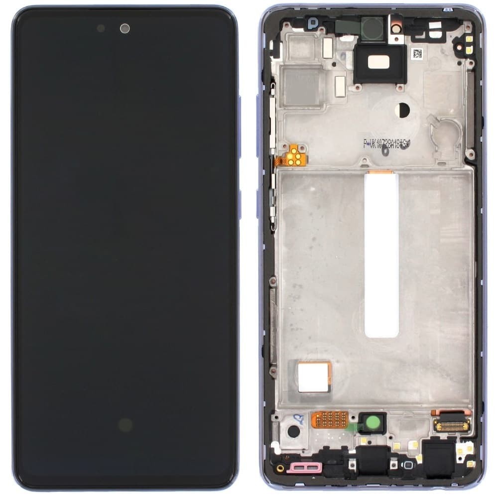 Дисплей для Samsung A528 Galaxy A52s 2021 (GH82-26861A), с тачскрином и рамкой, фиолетовый, сервисный оригинал фото 1