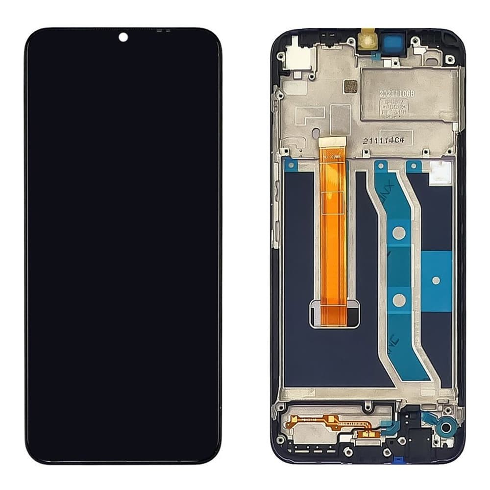 Дисплей для Realme C21Y/C25Y, с тачскрином и рамкой в сборе, цвет черный, оригинал Китай фото 1