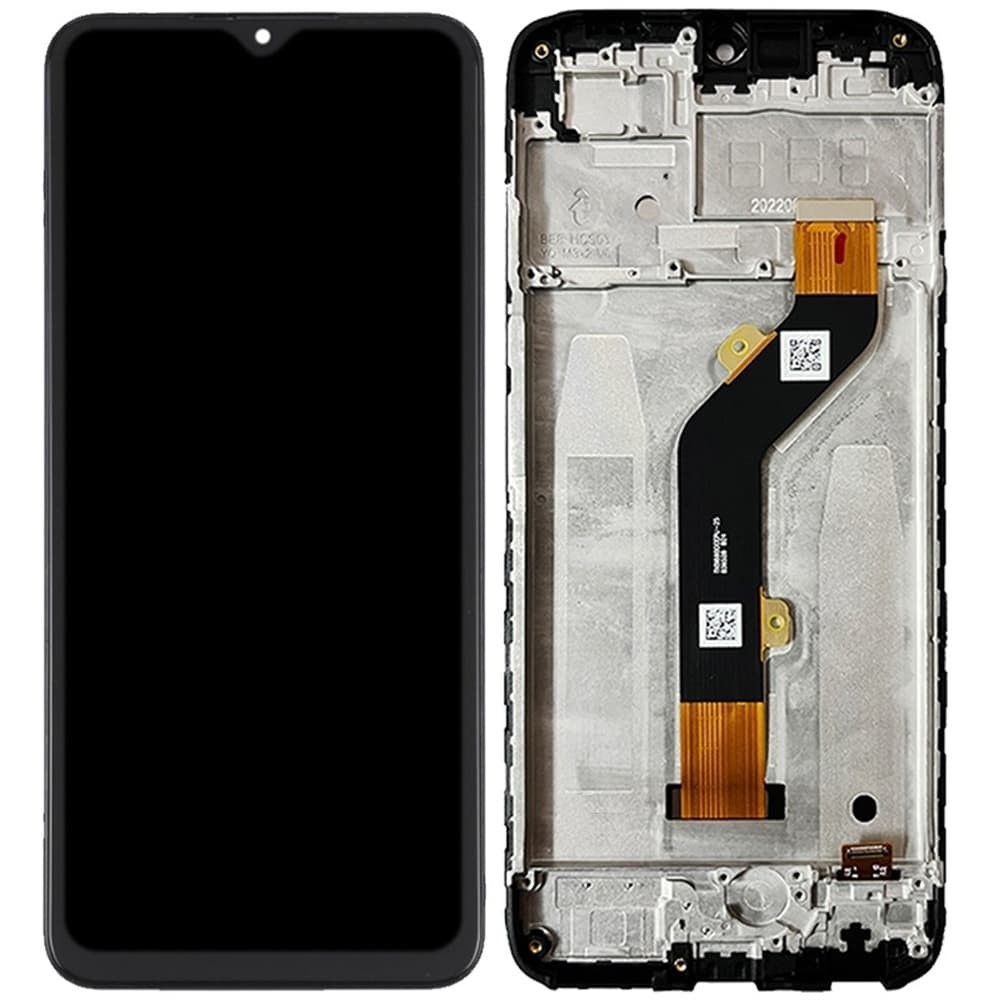 Дисплей для Tecno Pop 6 Pro (BE8)/ Infinix Hot 12 Pro (X668C), с тачскрином и рамкой в сборе, цвет черный фото 1