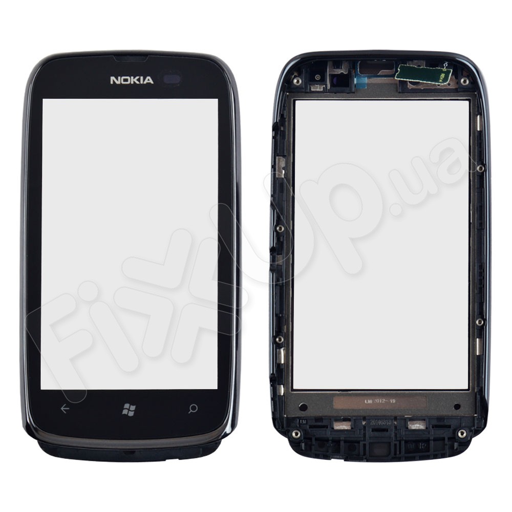 Тачскрин Nokia 610 Lumia з рамкою, колір чорний фото 2