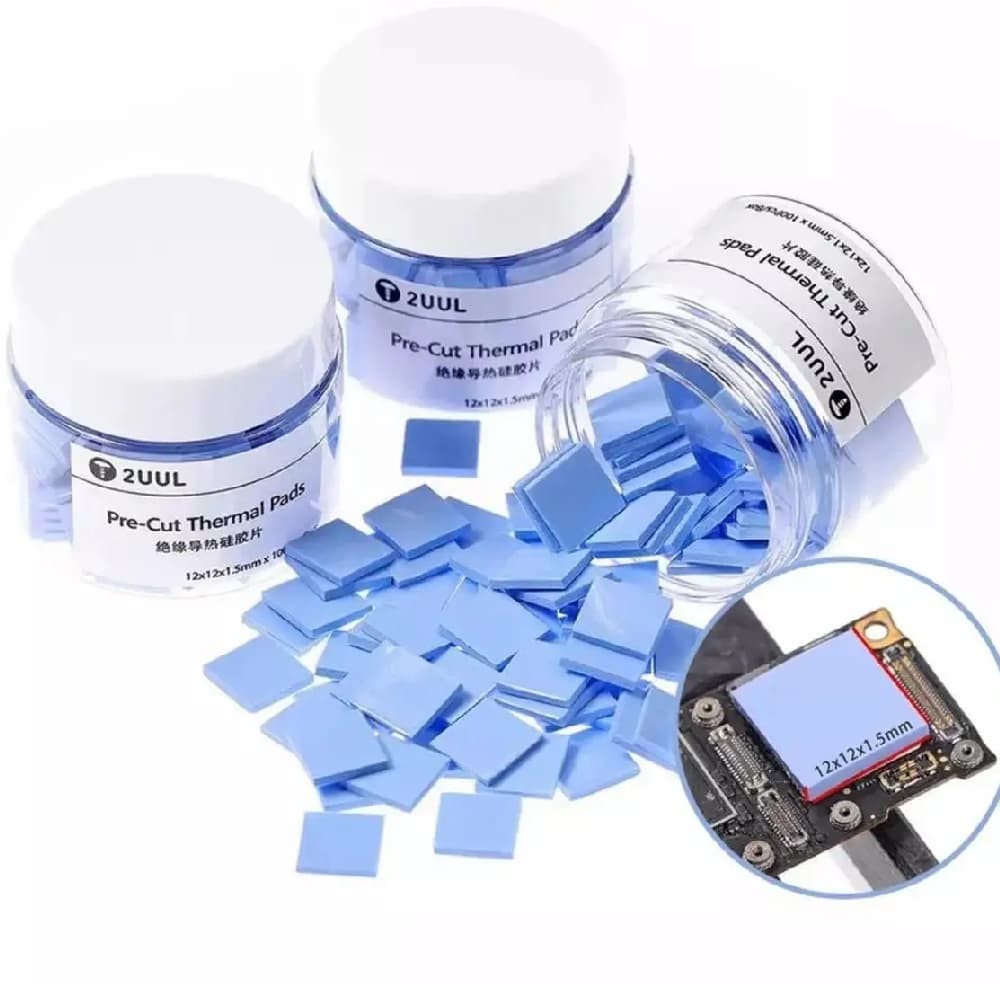 Силикагелевые термопрокладки для охлажления чипов, микросхем 12*12*1,5 2UUL SC02, 100 шт фото 1