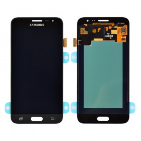 Дисплей Samsung J320 (J320H/DS) Galaxy J3 з тачскріном у зборі, без рамки,  колір чорний, оригінал замінене скло