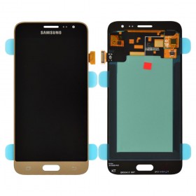 Дисплей Samsung J320 (J320H/DS) Galaxy J3 с тачскрином в сборе, oled,  цвет золотой, без рамки
