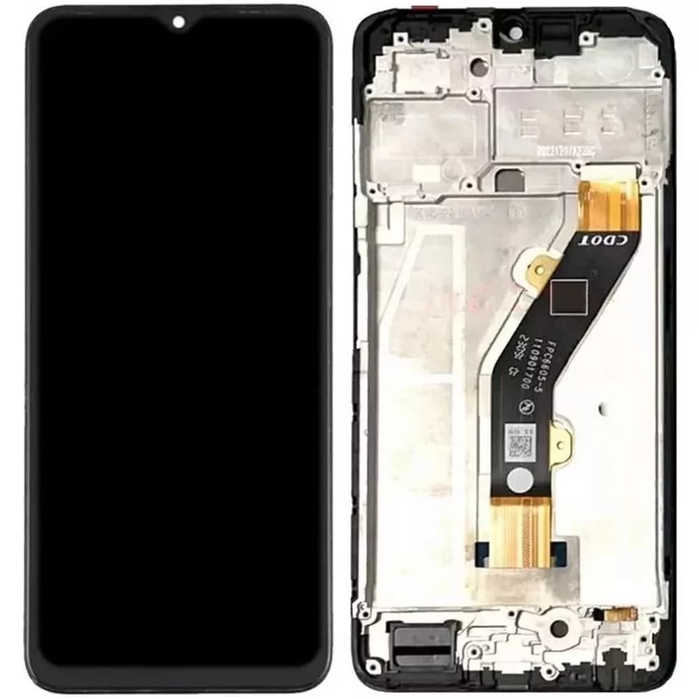 Дисплей для Tecno Spark 10C (KI5k), з тачскріном і рамкою, чорний фото 1