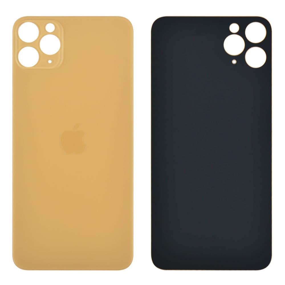 Задняя крышка для iPhone 11 Pro Max, цвет золотой, с большим отверстием под камеру фото 1