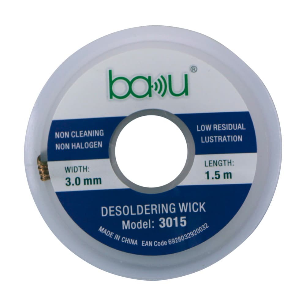 Мідна оплетка Baku для видалення припою BK-3015 3mm x 1.5m фото 1