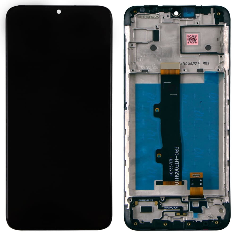 Дисплей для Motorola XT2097 E7 Power, з тачскріном і рамкою в зборі, колір чорний, оригінал Китай фото 1