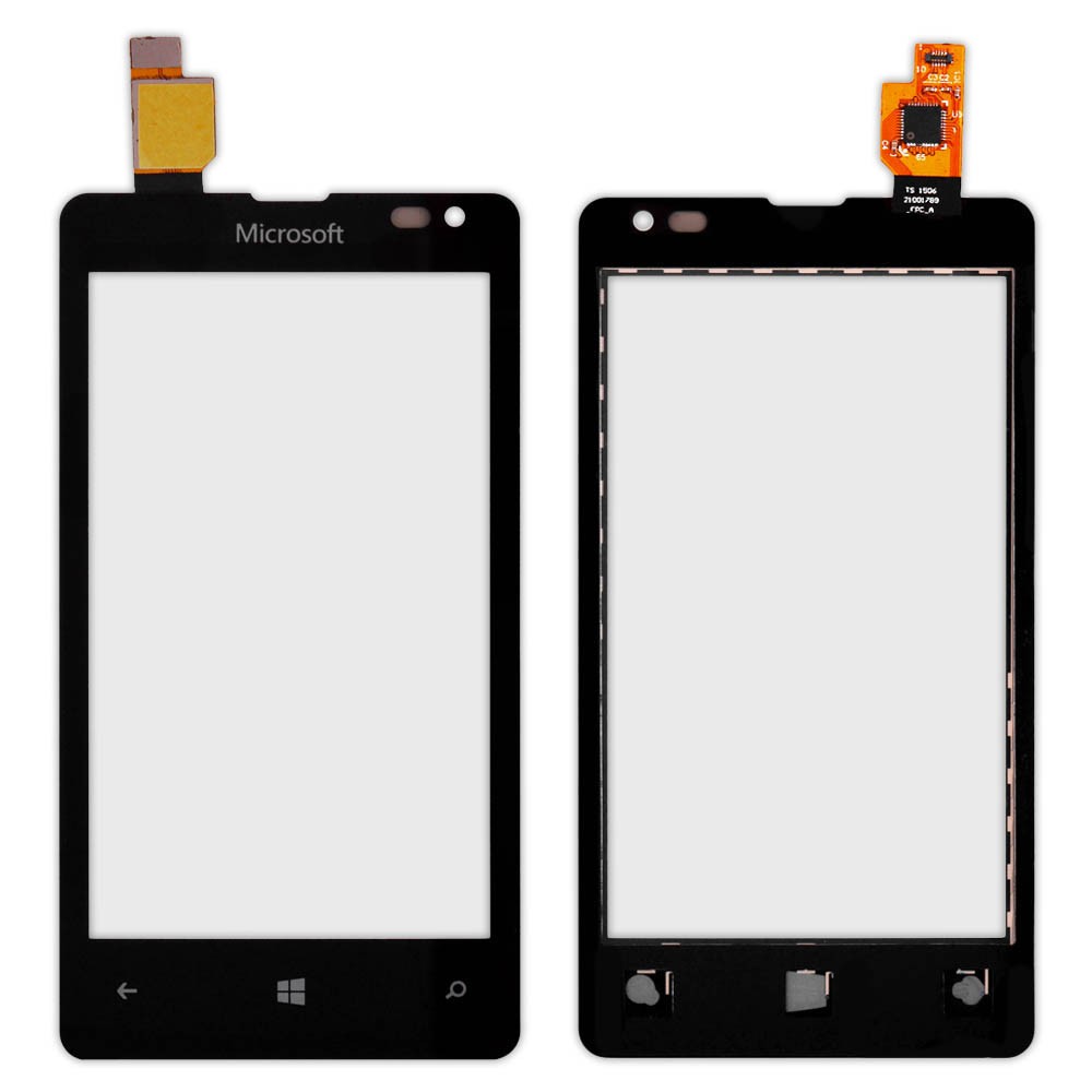 Тачскрин Nokia 435, 532 Lumia Microsoft, колір чорний, маленька мікросхема фото 1