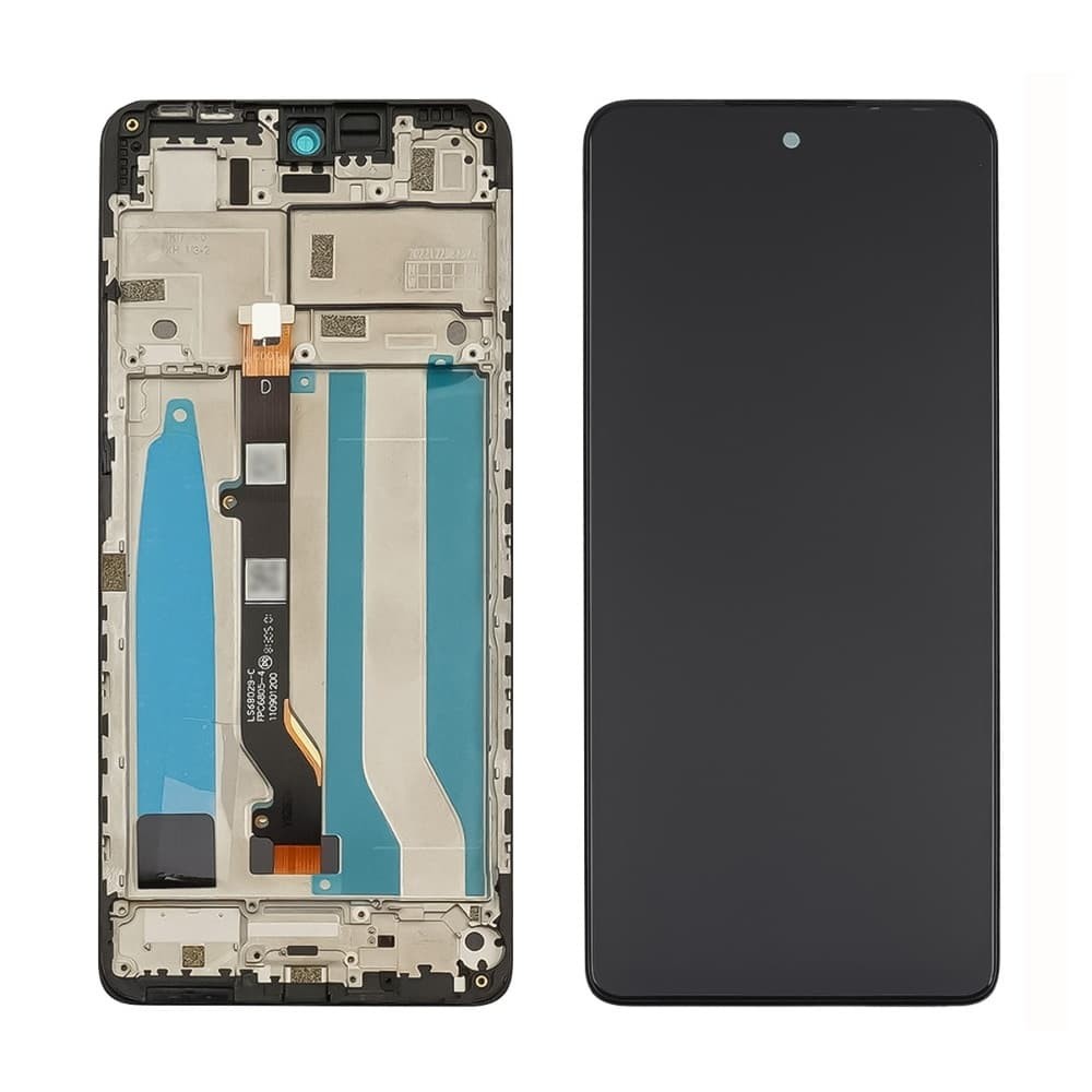 Дисплей для Tecno Spark 10 Pro (KI7), с тачскрином и рамкой, черный, оригинал фото 1