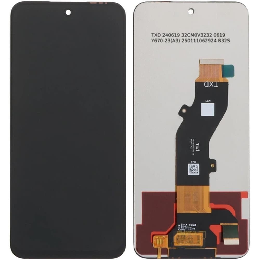 Дисплей для Tecno Spark Go 1 (KL4), с тачскрином, черный фото 1