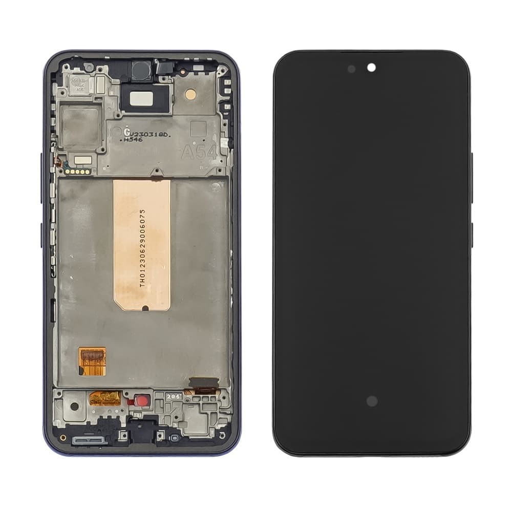 Дисплей для Samsung A546F Galaxy A54 2023, с тачскрином и рамкой в сборе, цвет черный, OLED small LCD фото 1