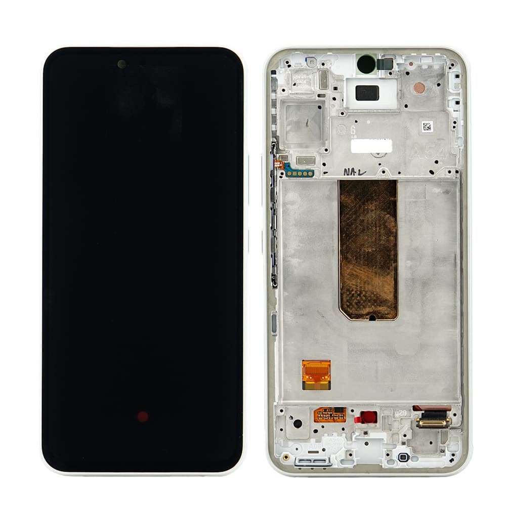 Дисплей для Samsung A546F Galaxy A54 2023 (GH82-31232B), с тачскрином и рамкой в сборе, цвет белый, сервисный оригинал фото 1