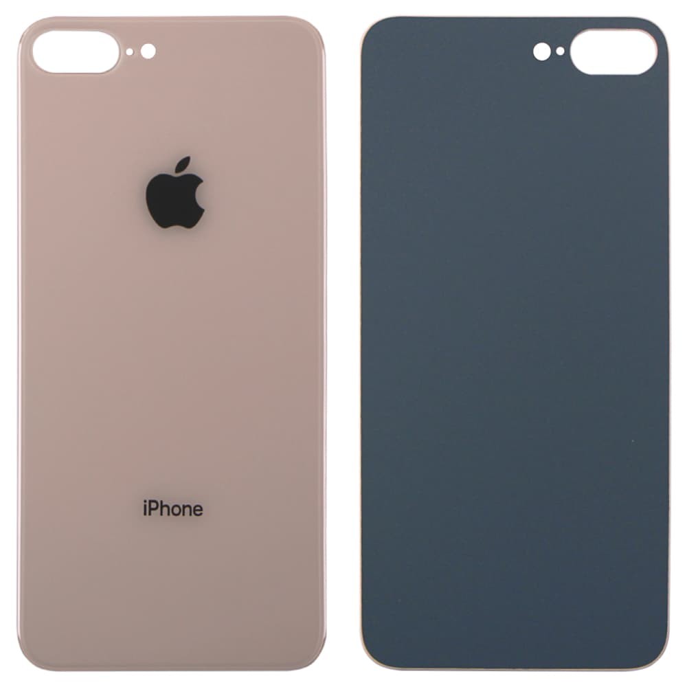 Задняя крышка для iPhone 8 Plus, цвет золотой, с большим отверстием под камеру фото 1