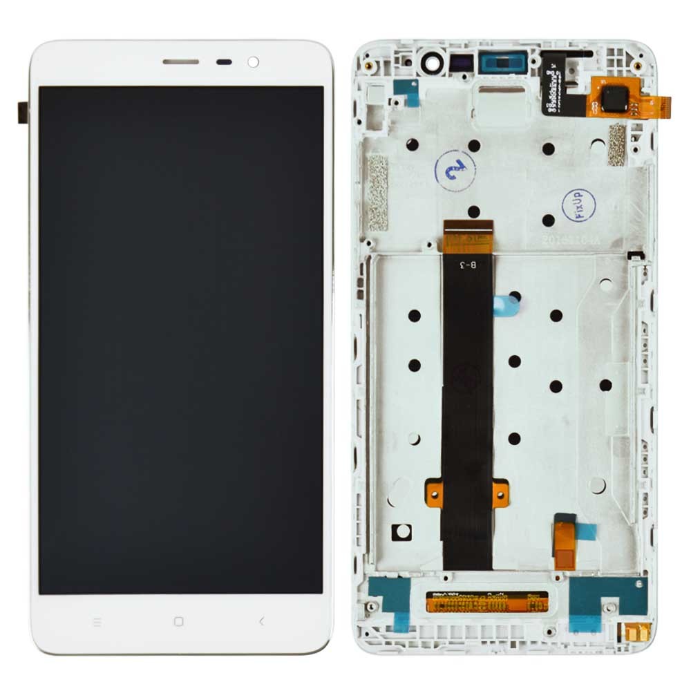 Дисплей для Xiaomi Redmi Note 3, Note 3 Pro с тачскрином и рамкой в сборе, цвет белый, Orig PRC фото 1