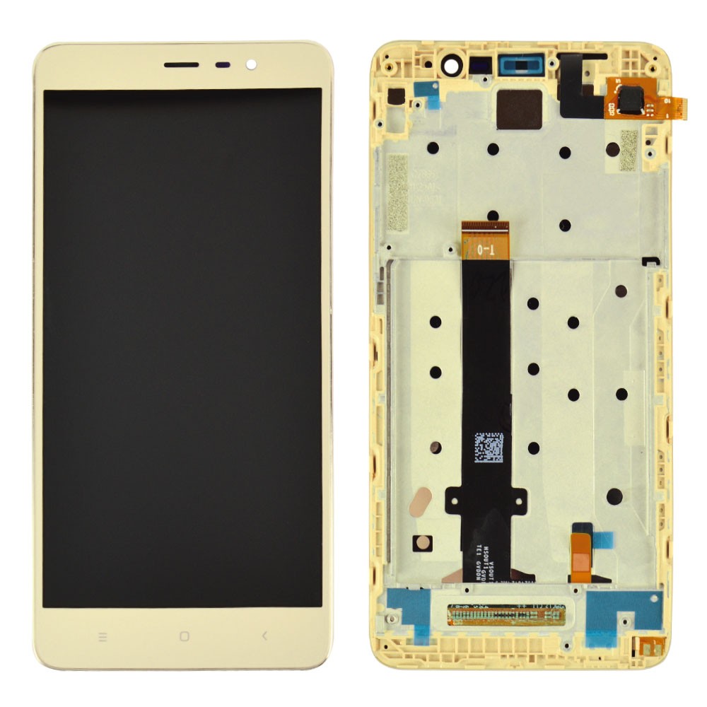 Дисплей для Xiaomi Redmi Note 3, Note 3 Pro с тачскрином и рамкой в сборе, цвет золотой, Orig PRC фото 1