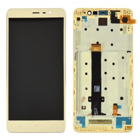 Дисплей Xiaomi Redmi Note 3, Note 3 Pro с тачскрином в сборе, 147мм, с рамкой,  цвет золотой, оригинал китай