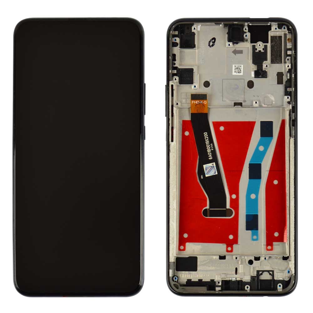 Дисплей для Huawei P Smart Z з тачскрином та рамкою в зборі, колір чорний, оригінал фото 1