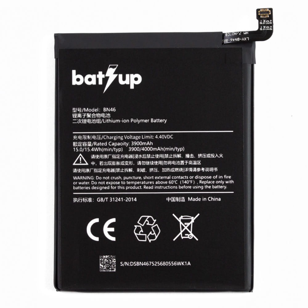 Акумуляторна батарея BN46 для Xiaomi Redmi Note 6, Redmi 7, Redmi Note 8, Redmi Note 8T, 4000mAh, BatUp фото 1