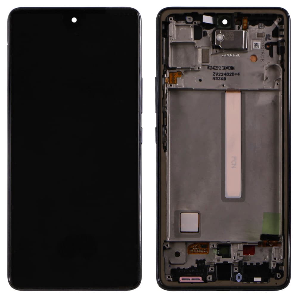 Дисплей для Samsung A536F Galaxy A53 2022 (GH82-28024D), с тачскрином и рамкой в сборе, цвет черный, сервисный оригинал фото 1