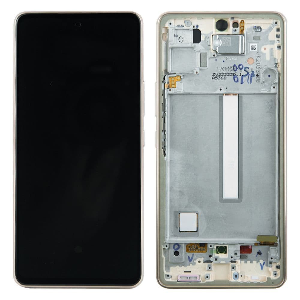 LCD Samsung A536F Galaxy A53 2022 (GH82-28024D) + Touchscreen with Frame (gold) Service Original фото 1 Дисплей для Samsung A536F Galaxy A53 2022 (GH82-28024D), з тачскріном і рамкою в зборі, колір золотий, сервісний оригінал фото 1