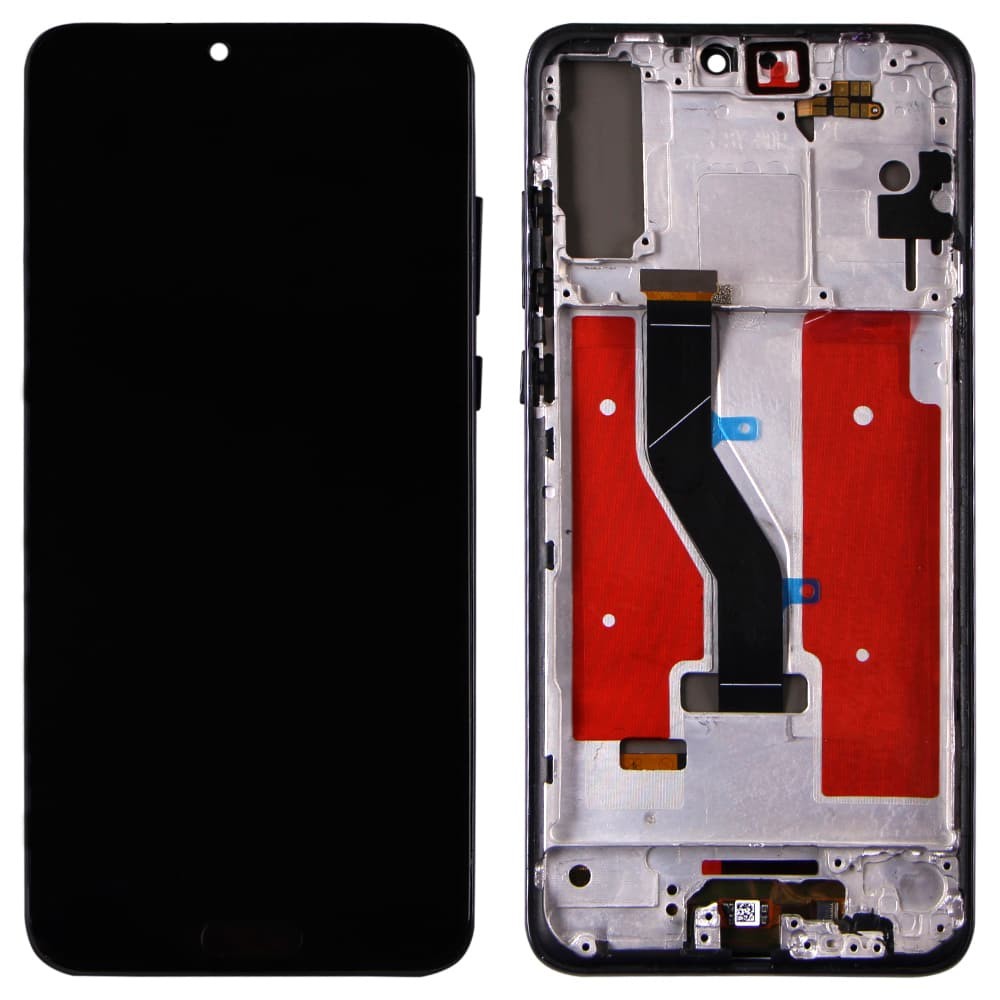 Дисплей для Huawei P20 Pro CLT-L29, з тачскріном і рамкою в зборі, колір чорний, OLED фото 1