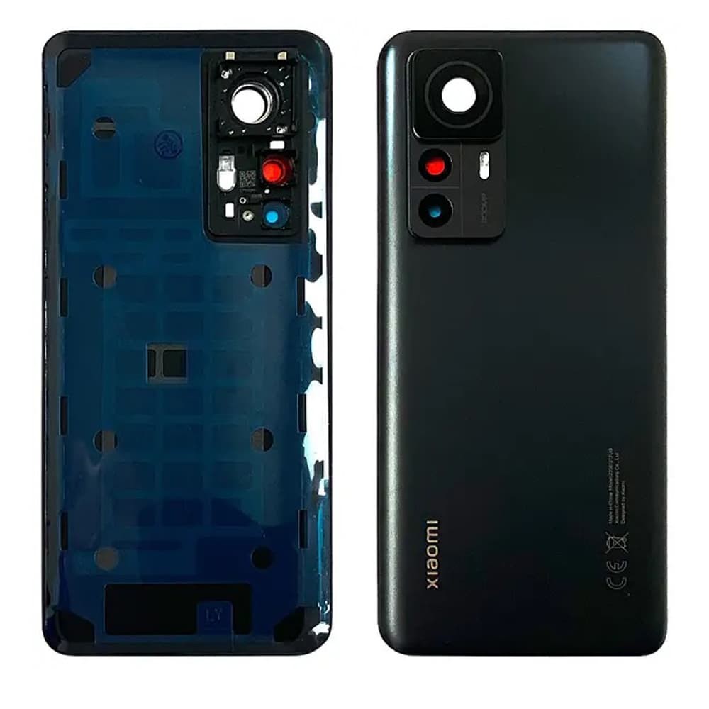 Задняя крышка для Xiaomi 12T/ 12T Pro, со стеклом камеры, цвет черный фото 1