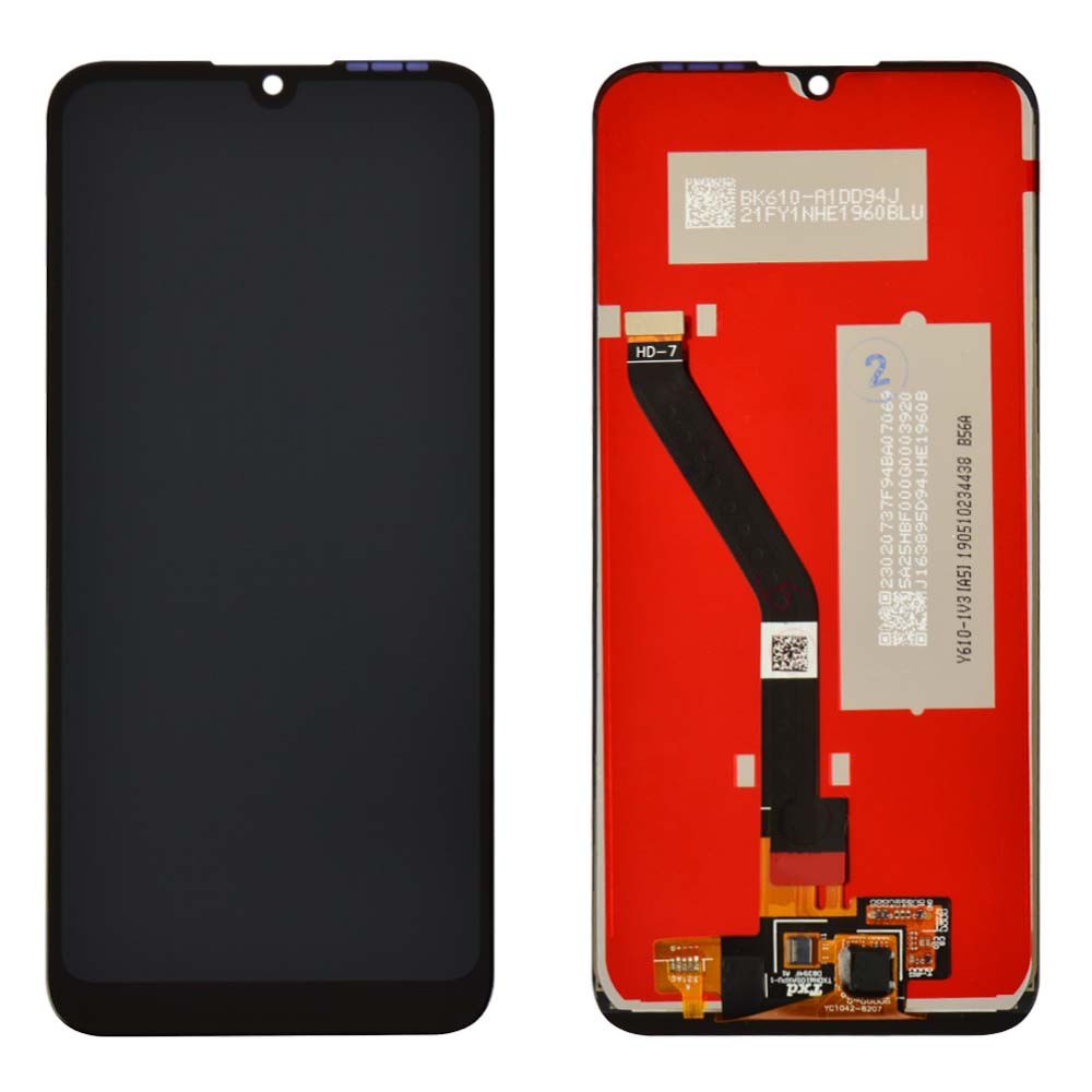 Дисплей для Huawei Y6 2019, Y6 Prime 2019, Y6S, Y6 Pro 2019, Honor 8A, 8a Pro, 8A Prime з тачскрином у зборі, колір чорний, оригінал, 3 віконця під датчики фото 1