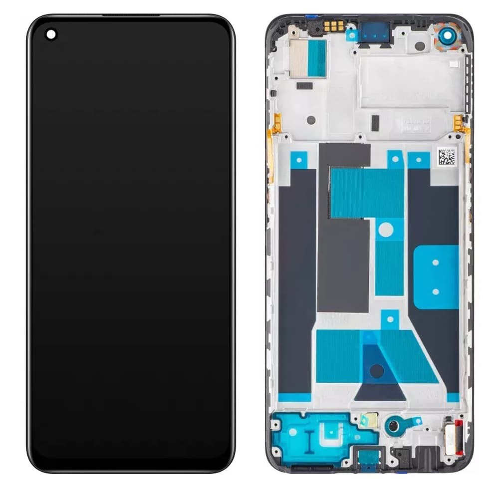 Дисплей для Realme 9 4G, с тачскрином и рамкой в сборе, цвет черный, OLED фото 1