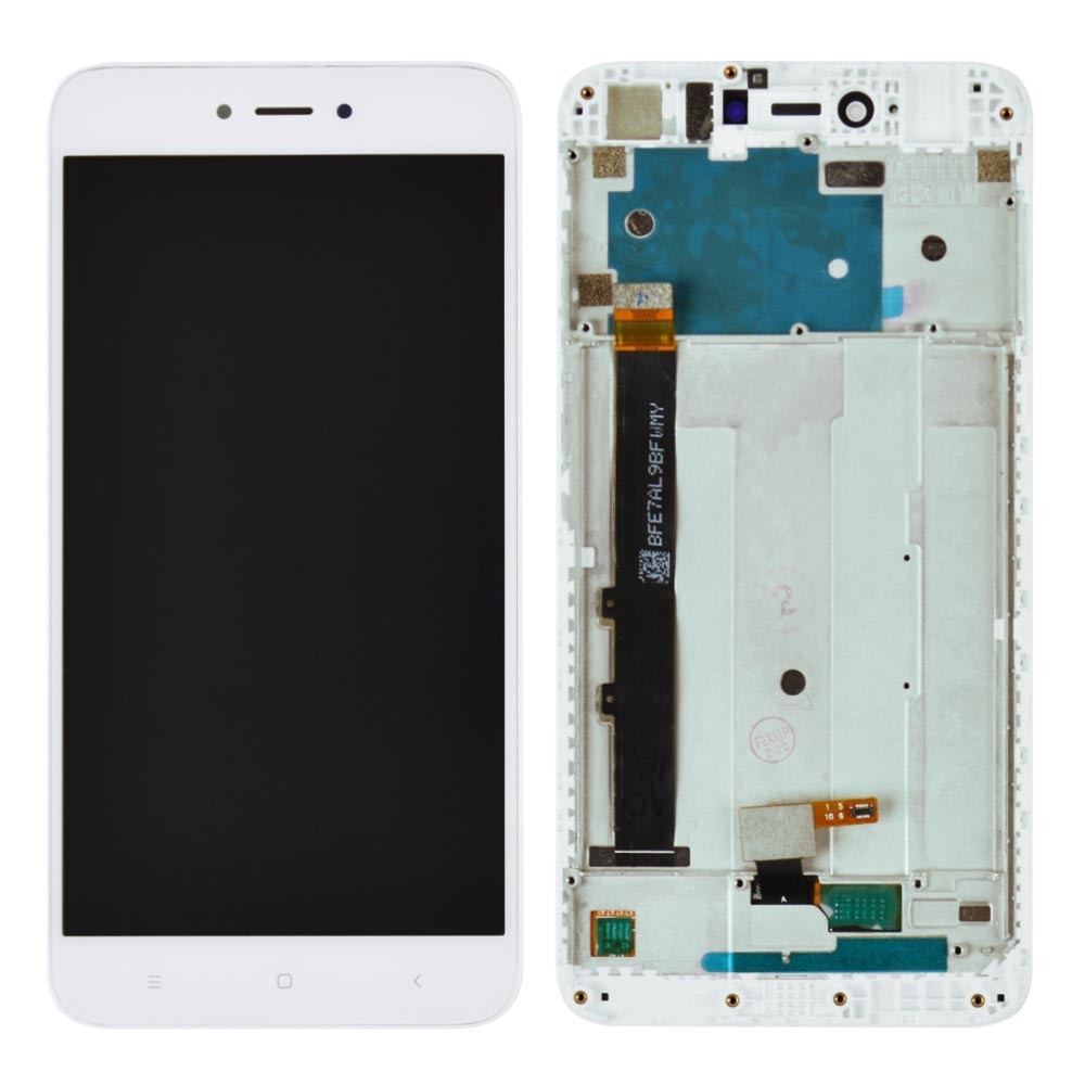 Дисплей для Xiaomi Redmi Note 5A, Y1 Lite з тачскрином та рамкою в зборі, колір білий, оригінал фото 1