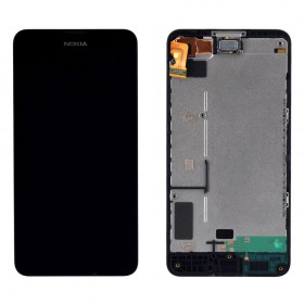 Дисплей Nokia 630 Lumia, 635, 636, 638 с тачскрином в сборе, с рамкой,  цвет черный