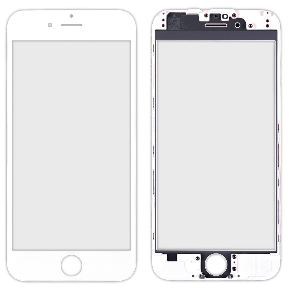Стекло iPhone 6, цвет белый, с рамкой фото 1