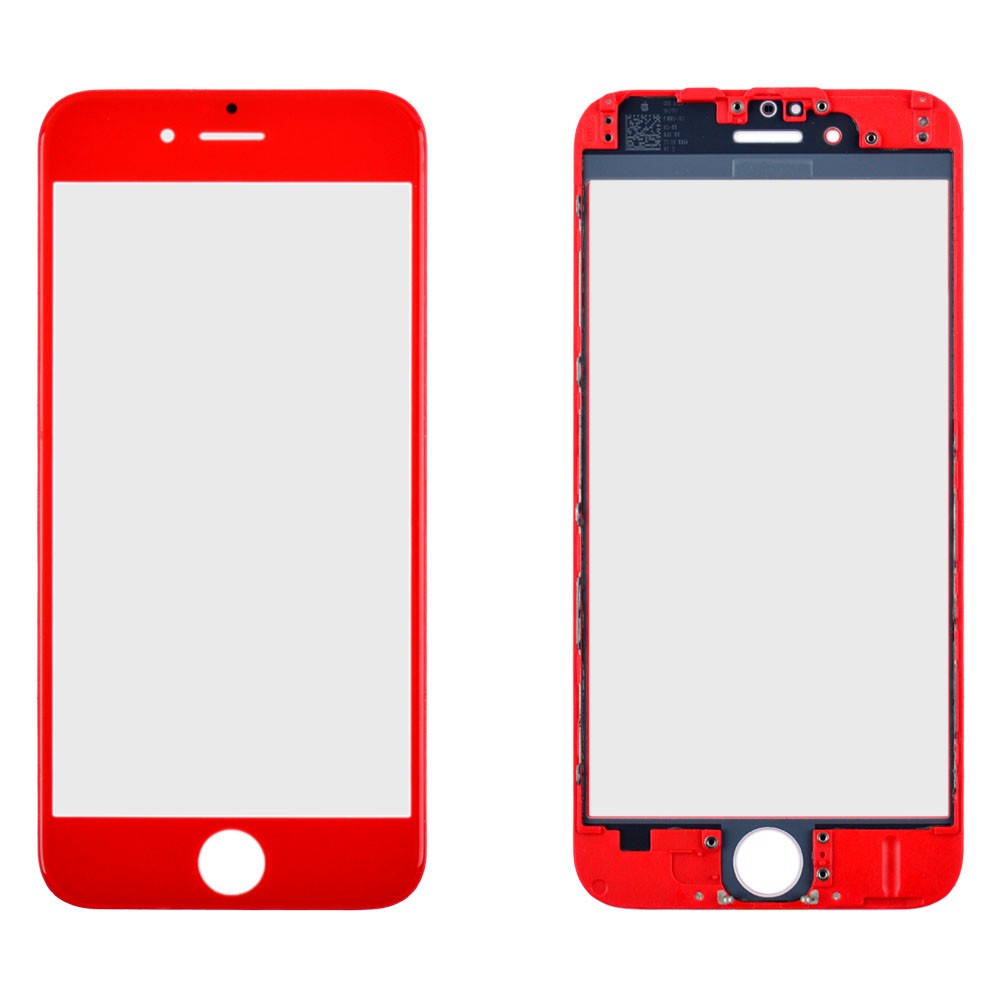 Скло для iPhone 6 (4.7) з рамкою, колір червоний фото 1