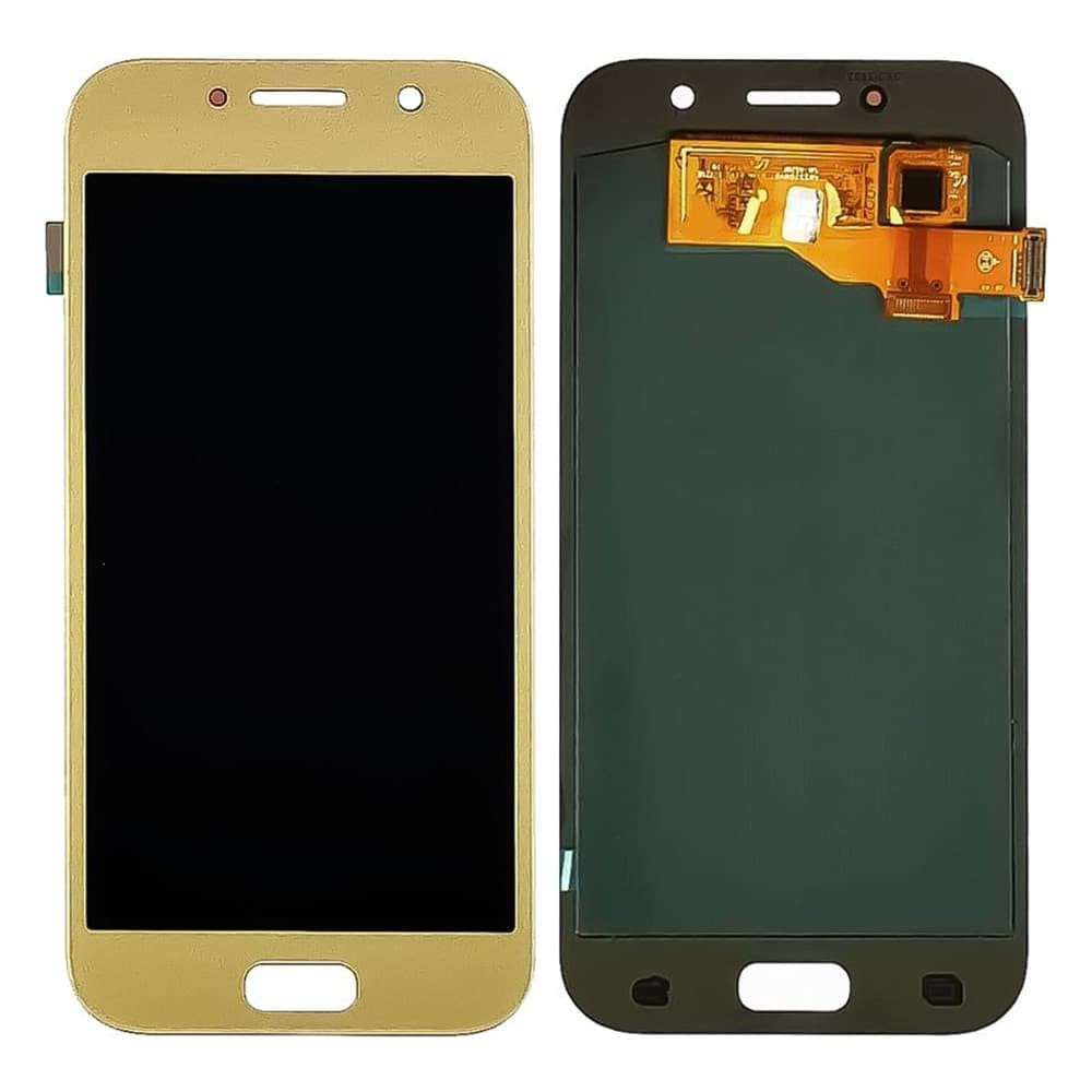 Дисплей для Samsung A520F/DS Galaxy A5 (2017) з тачскріном в зборі, колір золотий, OLED фото 1