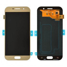 Дисплей Samsung A520 (A520F), DS Galaxy A5 з тачскріном у зборі, оригінал замінене скло,  колір золотий, без рамки