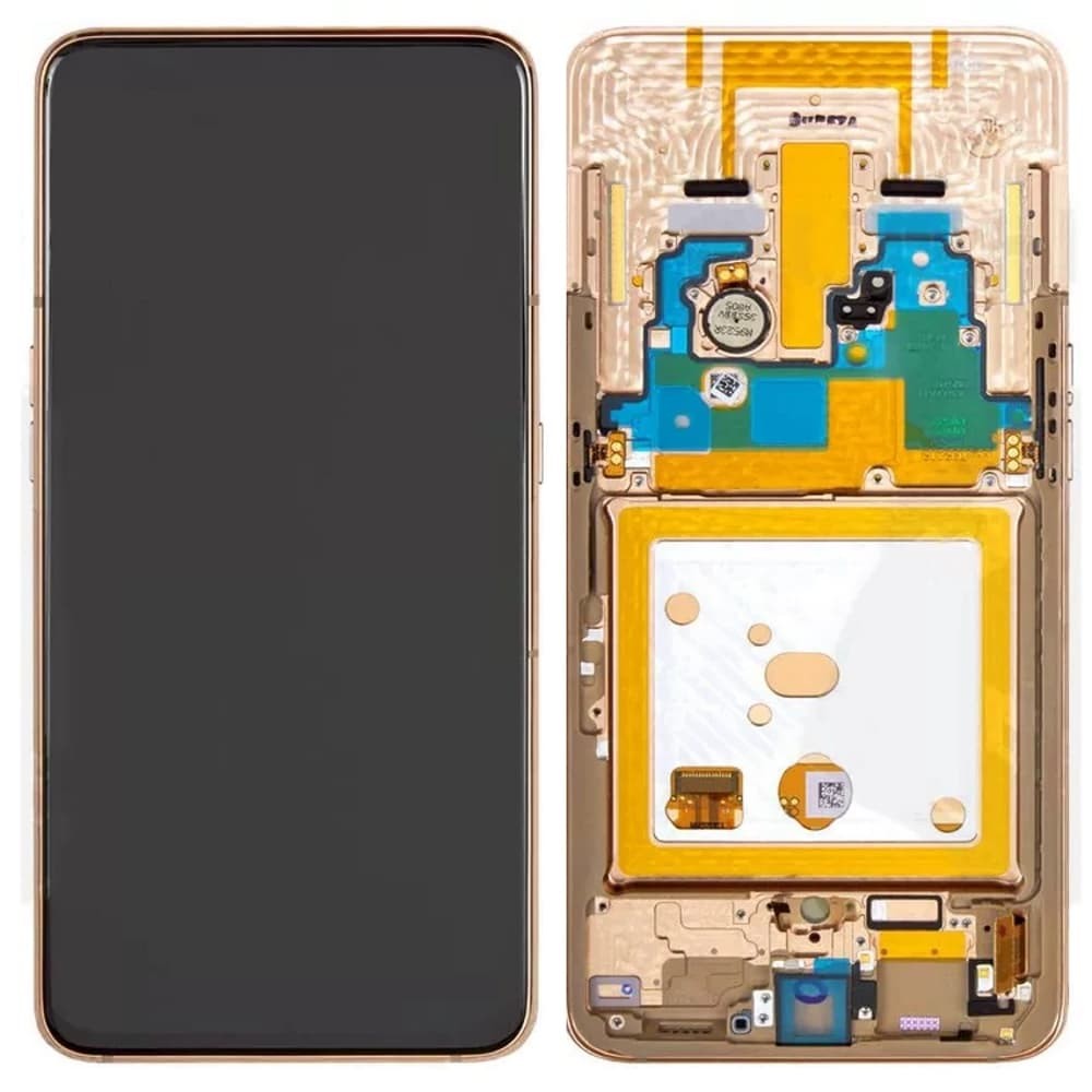 Дисплей для Samsung A805F Galaxy A80 2019 (GH82-20348C), с тачскрином и рамкой, золотой, сервисный оригинал фото 1