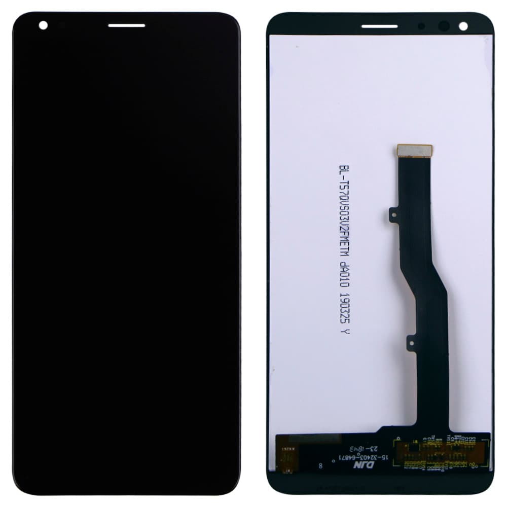 Дисплей для ZTE Blade V9, з тачскріном в зборі, колір чорний фото 1