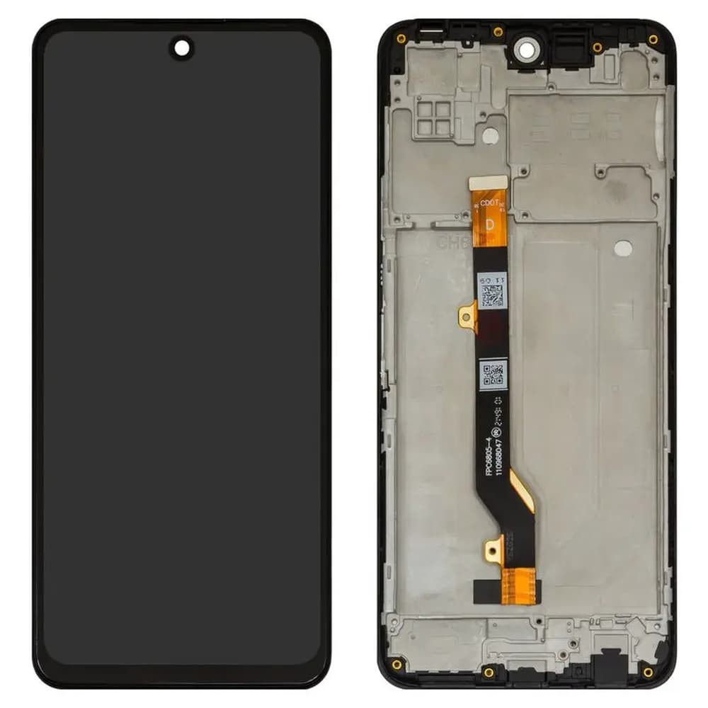 Дисплей для Tecno Camon 18 (CH6N), з тачскріном і рамкою, чорний фото 1