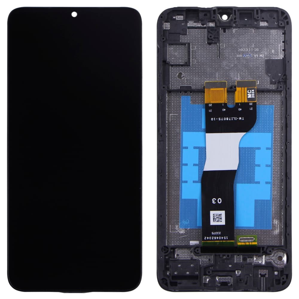Дисплей для Samsung A057F Galaxy A05S 2023, с тачскрином и рамкой в сборе, цвет черный, IPS фото 1