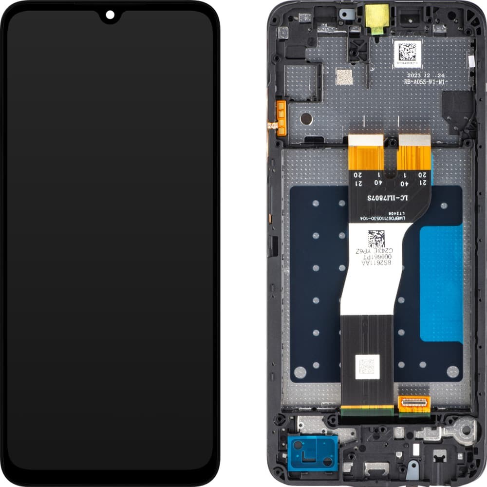 Дисплей для Samsung A057F Galaxy A05S 2023 (GH81-30716A), с тачскрином и рамкой в сборе, цвет черный, сервисный оригинал фото 1