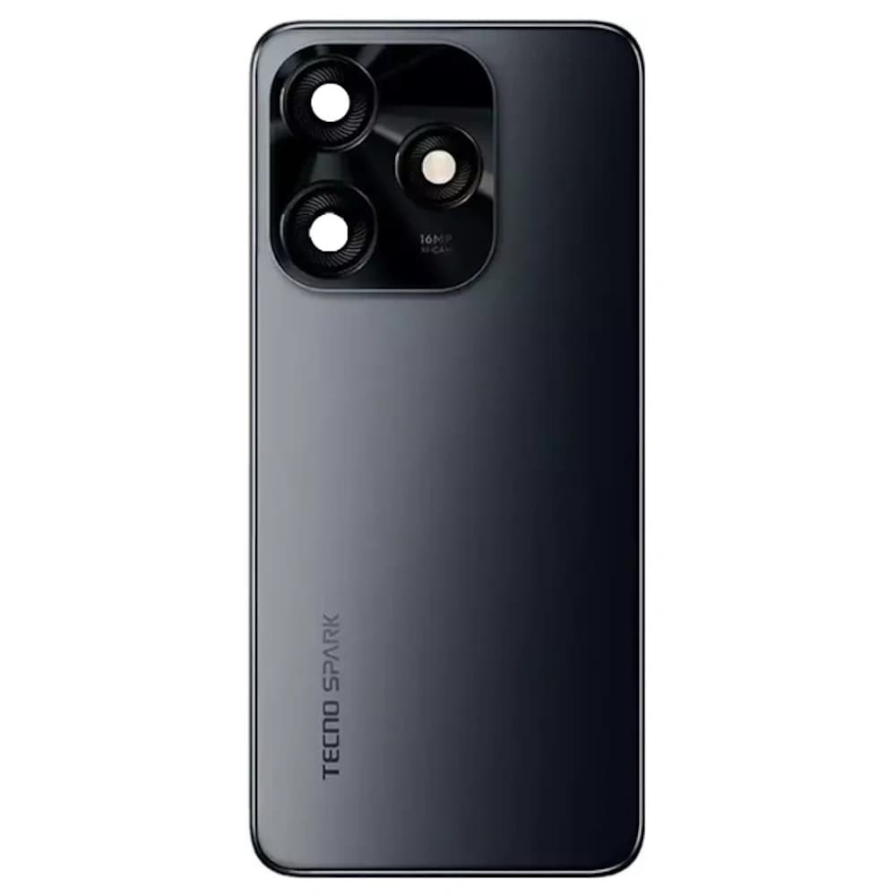 Задняя крышка для Tecno Spark 10C (KI5k), со стеклом камеры, цвет черный фото 1