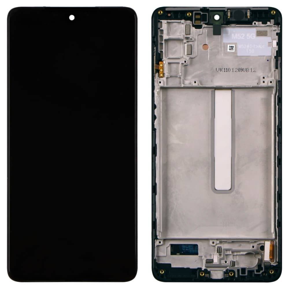 Дисплей для Samsung M526F Galaxy M52 2021 5G (GH82-27094A) з тачскріном і рамкою, чорний, OLED small LCD фото 1