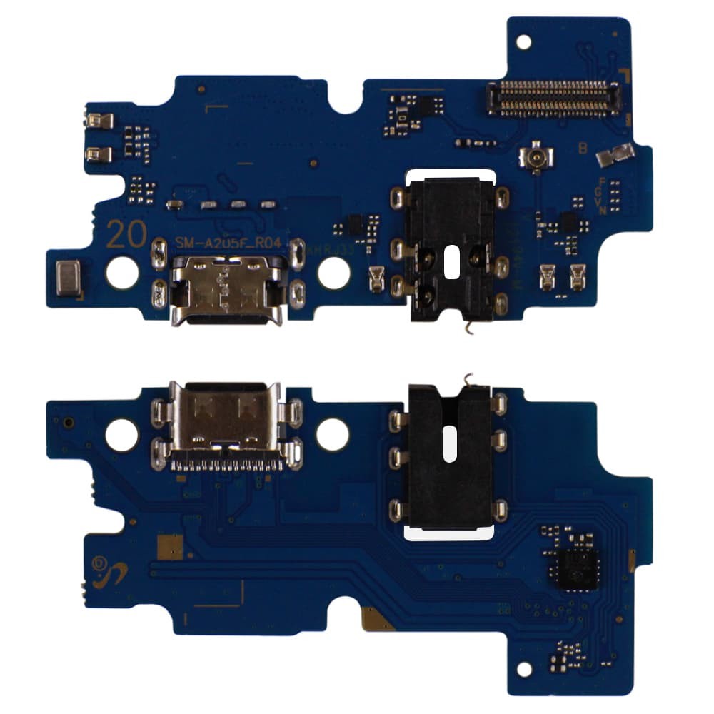 Разъем зарядки для Samsung A205 Galaxy A20 (2019) с нижней платой (с обвязкой) фото 1