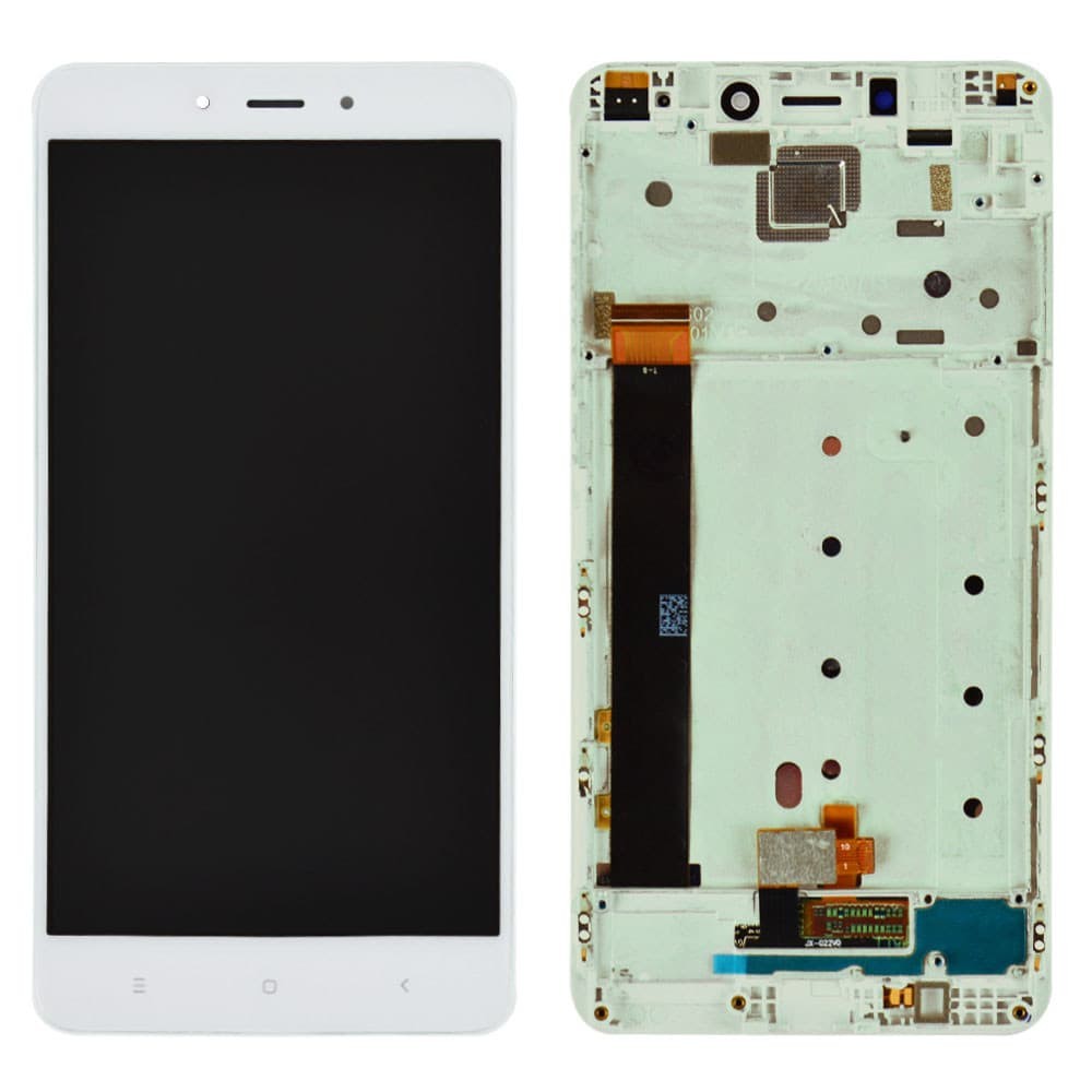 Дисплей для Xiaomi Redmi Note 4 Helio X20 с тачскрином и рамкой, белый фото 1