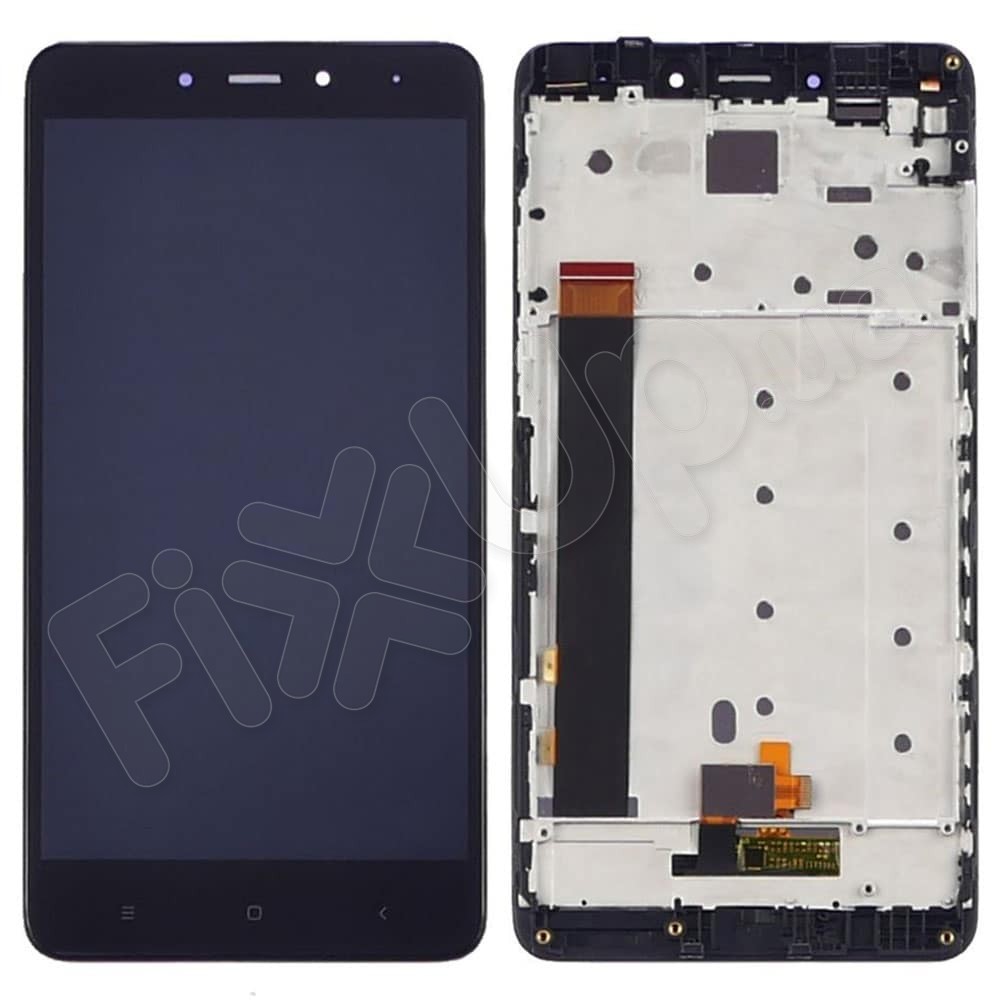 Дисплей для Xiaomi Redmi Note 4 Helio X20 з тачскрином та рамкою в зборі, колір чорний фото 1
