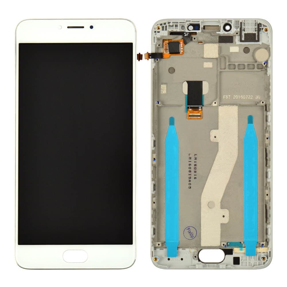 Дисплей для Meizu M3 Note з тачскріном і рамкою, білий, версія L681h фото 1