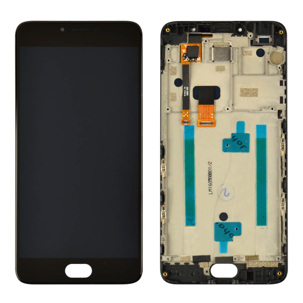 Дисплей для Meizu M3 Note (M681h) з тачскрином та рамкою в зборі, колір чорний, Orig PRC фото 1