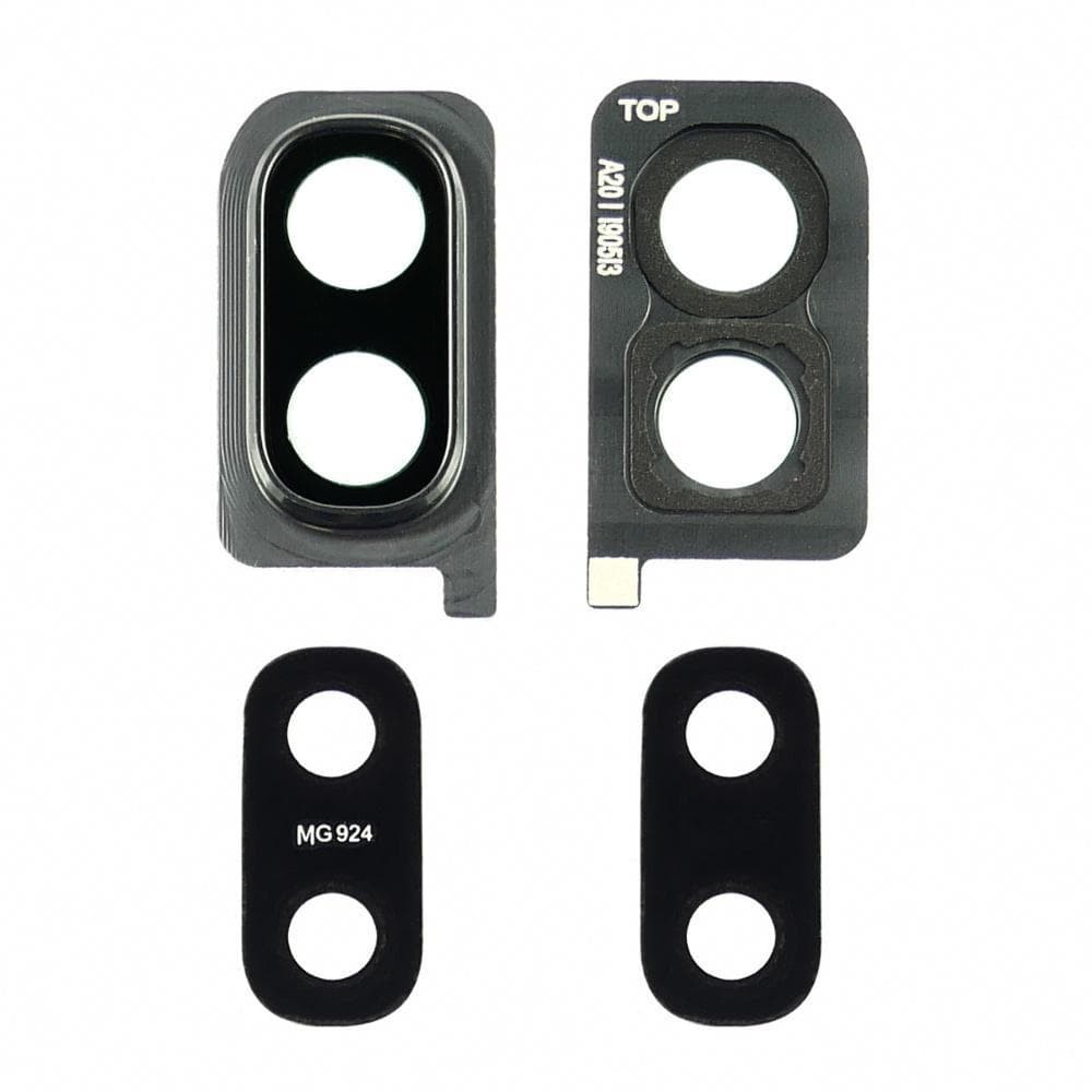 Стекло камеры для Samsung A205 Galaxy A20 2019, с рамкой, цвет черный фото 1