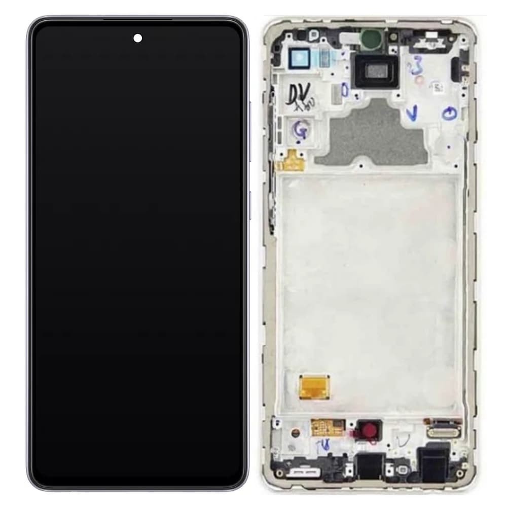 Дисплей для Samsung A725F /DS Galaxy А72 2021 с тачскрином и рамкой, цвет серебро, OLED фото 1