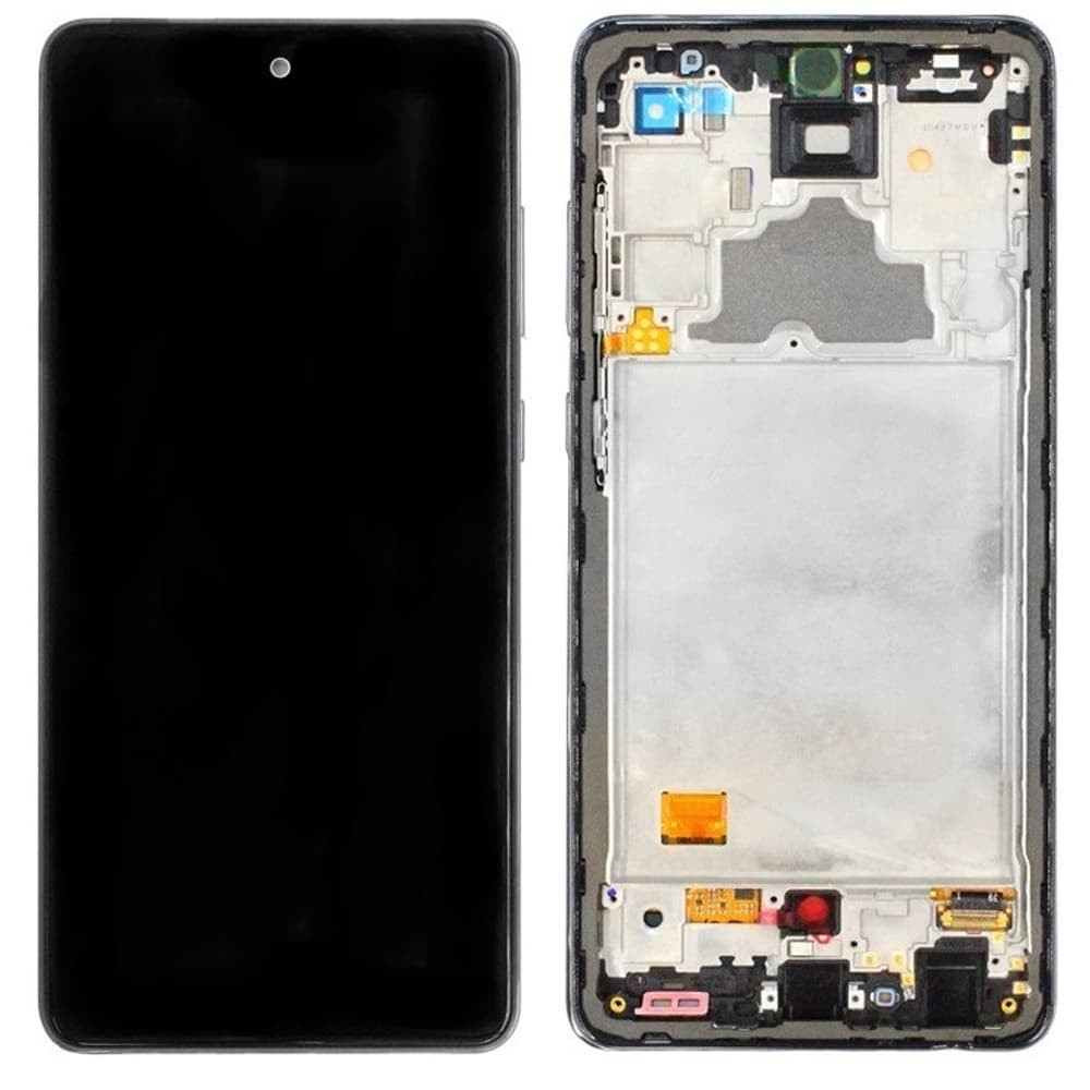Дисплей для Samsung A725F /DS Galaxy А72 2021 з тачскріном і рамкою в зборі, колір чорний, OLED small LCD фото 1