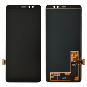 Дисплей Samsung A730 (A730F/DS) Galaxy A8 Plus (2018) с тачскрином в сборе, без рамки,  цвет черный, оригинал замененное стекло